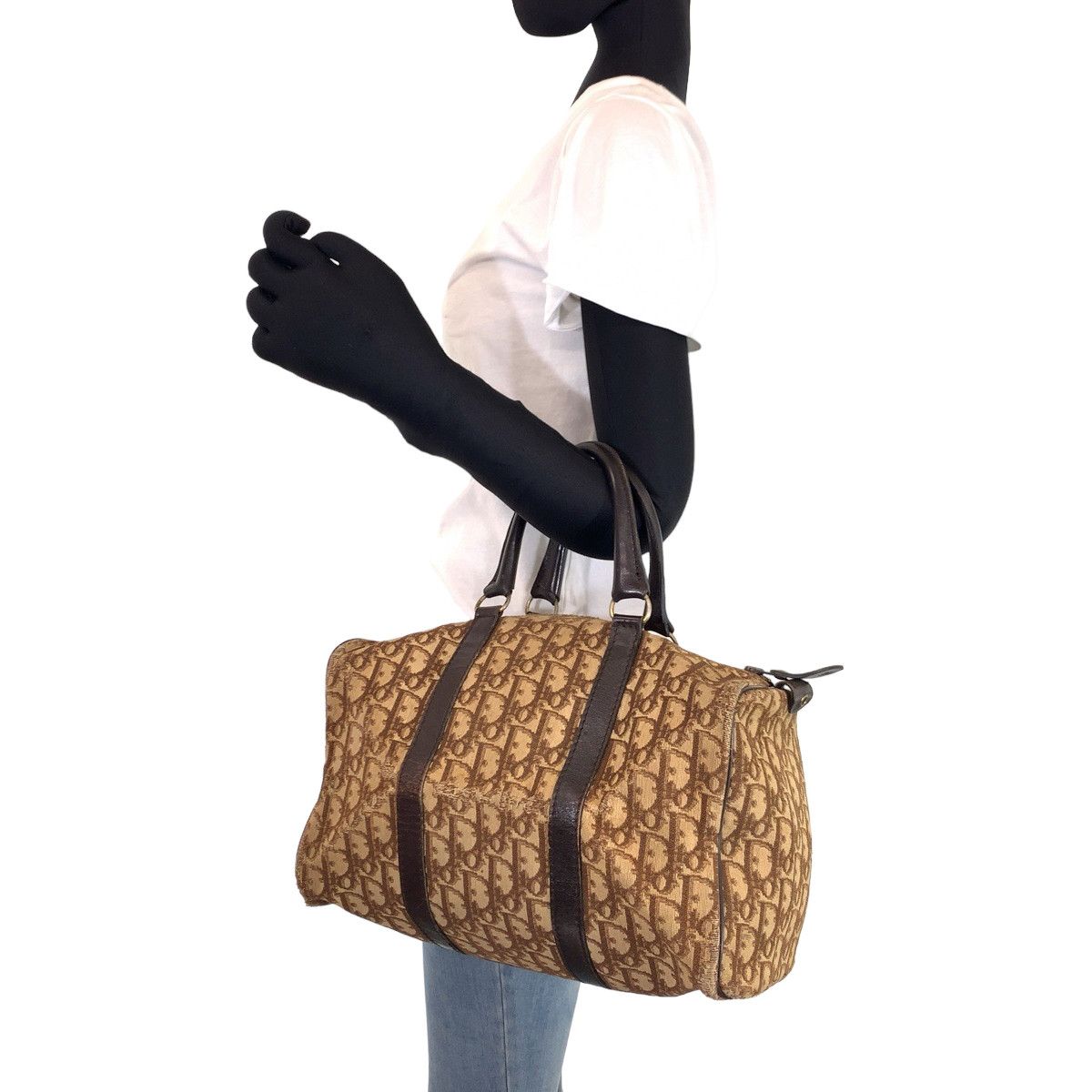 Dior Dior Dior Trotter Canvas/Leather Handbag Canvas Handbag in Very Good Condition Size ONE SIZE - 7 Thumbnail