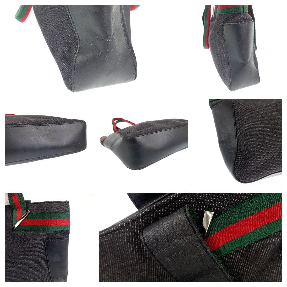 Gucci Gucci Gucci Canvas/Leather Handbag Tote 73983 Canvas Tote Bag 73983 in Very Good Condition Size ONE SIZE - 5 Thumbnail