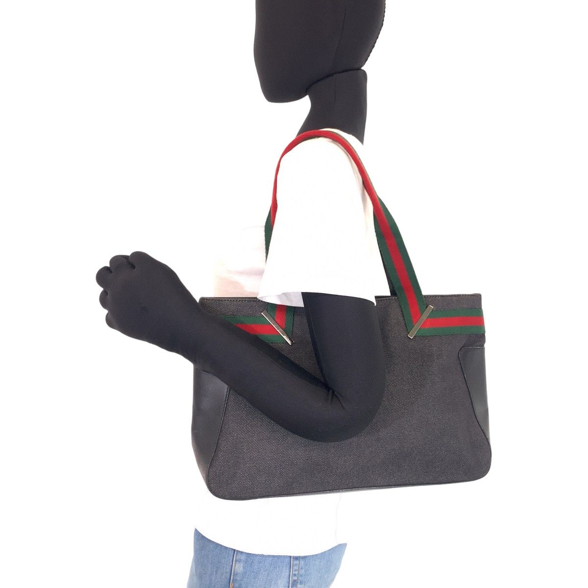 Gucci Gucci Gucci Canvas/Leather Handbag Tote 73983 Canvas Tote Bag 73983 in Very Good Condition Size ONE SIZE - 7 Thumbnail