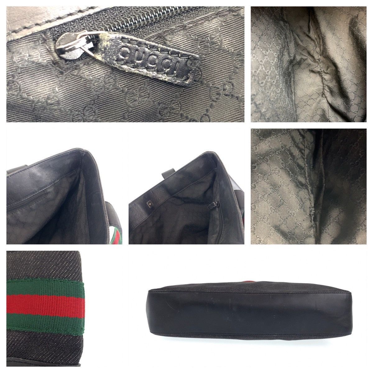 Gucci Gucci Gucci Canvas/Leather Handbag Tote 73983 Canvas Tote Bag 73983 in Very Good Condition Size ONE SIZE - 6 Thumbnail