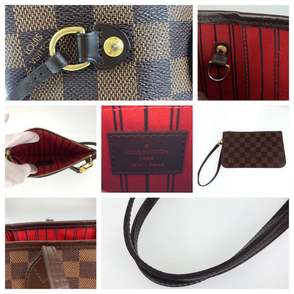 Louis Vuitton Louis Vuitton Louis Vuitton Damier Neverfull PM Tote Bag with Pouch N41359 Canvas Tote Bag N41359 in Very Good Condition Size ONE SIZE - 6 Thumbnail