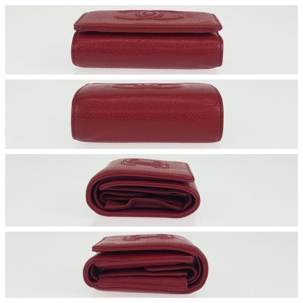 Chanel Chanel Chanel Caviar Skin Tri-Fold Wallet Compact 404277 Leather Short Wallet 404277 in Very Good Condition Size ONE SIZE - 4 Thumbnail