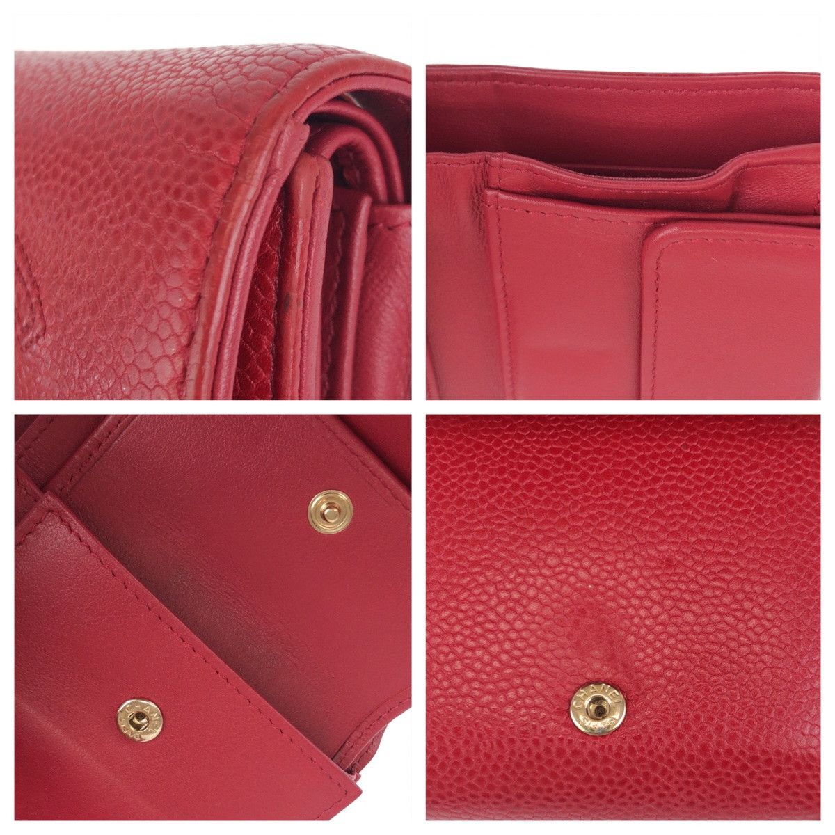 Chanel Chanel Chanel Caviar Skin Tri-Fold Wallet Compact 404277 Leather Short Wallet 404277 in Very Good Condition Size ONE SIZE - 7 Thumbnail