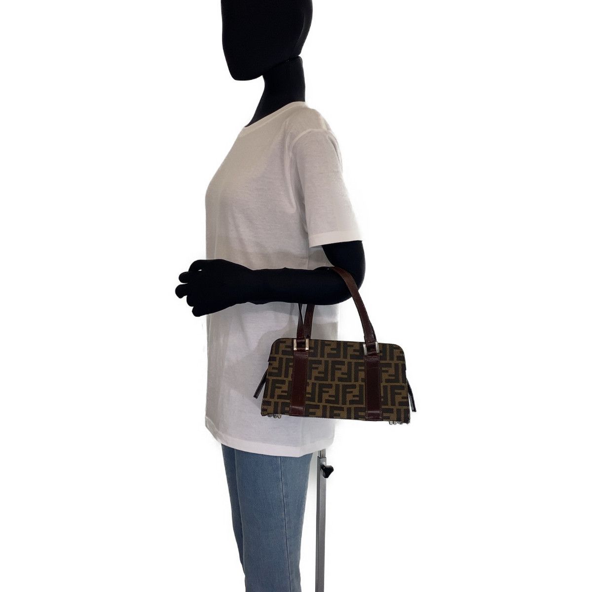 Fendi Fendi Fendi Zucca Canvas/Leather Handbag Tote 404321 Canvas Tote Bag 404321 in Very Good Condition Size ONE SIZE - 8 Thumbnail