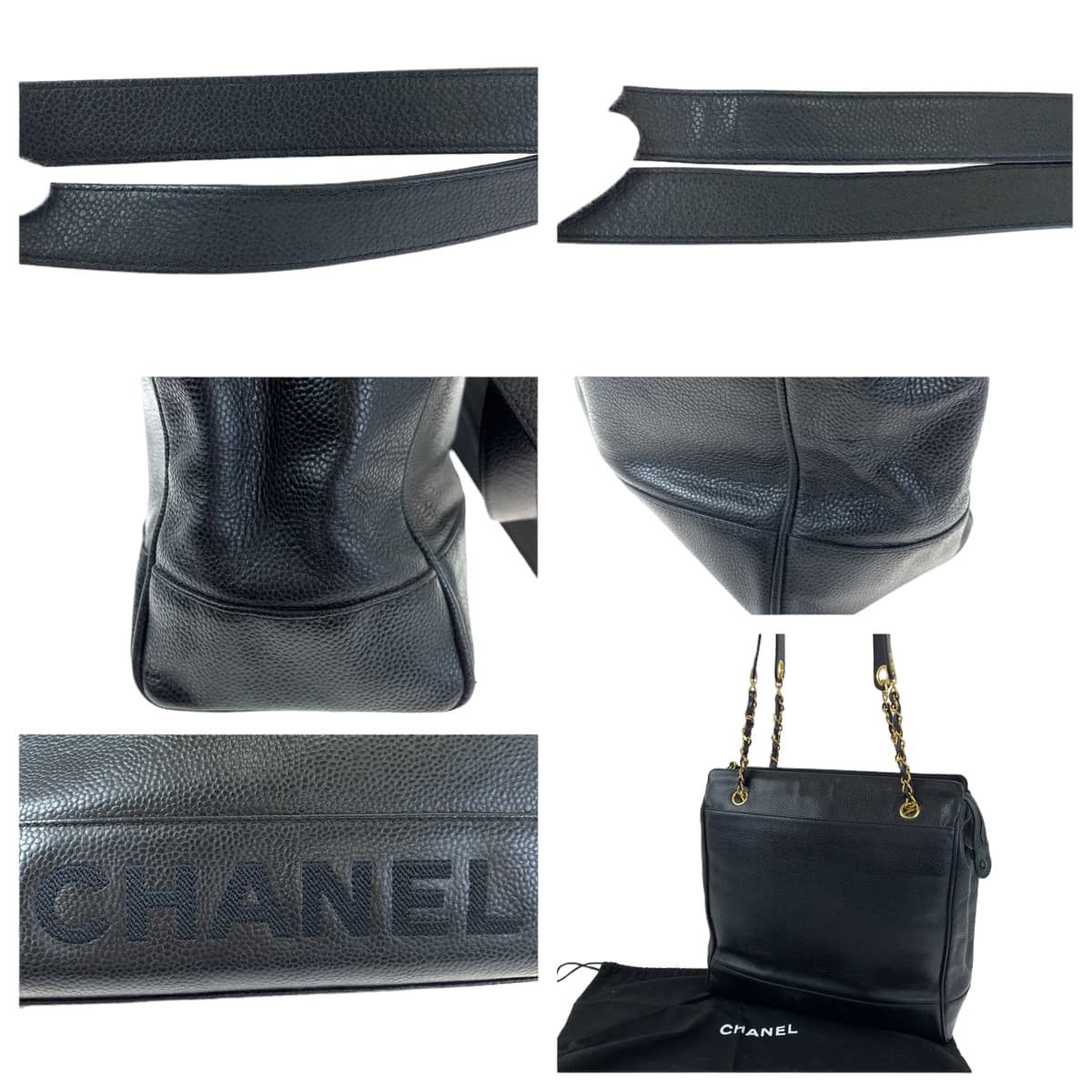 Chanel Chanel Chanel Caviar Skin Logo Embroidery Chain Shoulder Bag Leather Crossbody Bag 465**** in Very Good Condition Size ONE SIZE - 5 Thumbnail