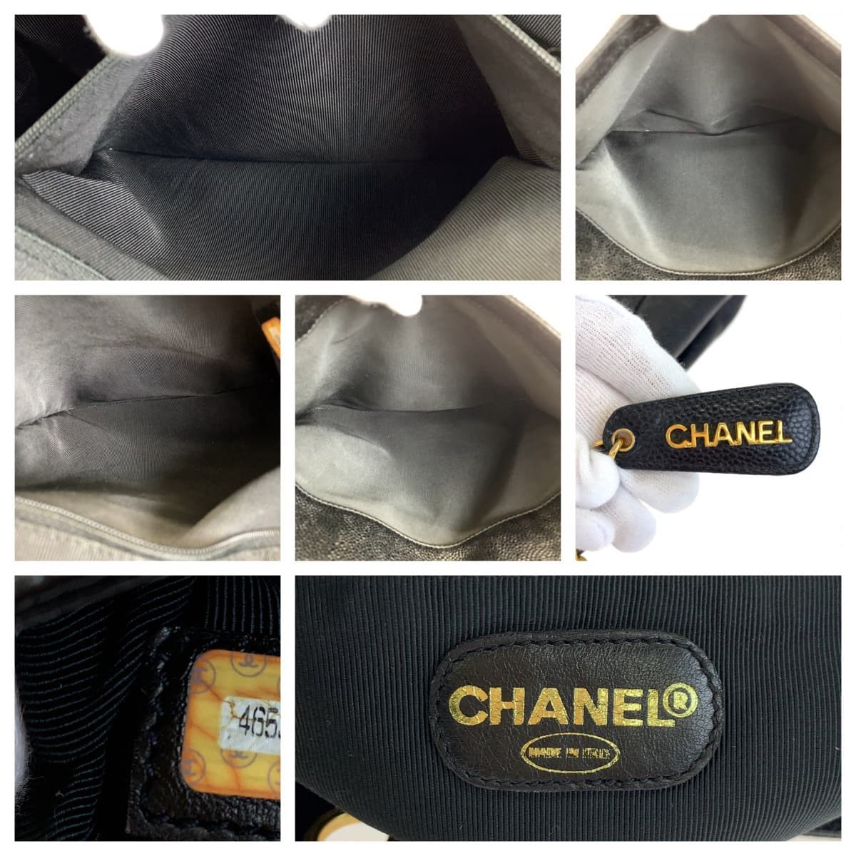 Chanel Chanel Chanel Caviar Skin Logo Embroidery Chain Shoulder Bag Leather Crossbody Bag 465**** in Very Good Condition Size ONE SIZE - 4 Thumbnail