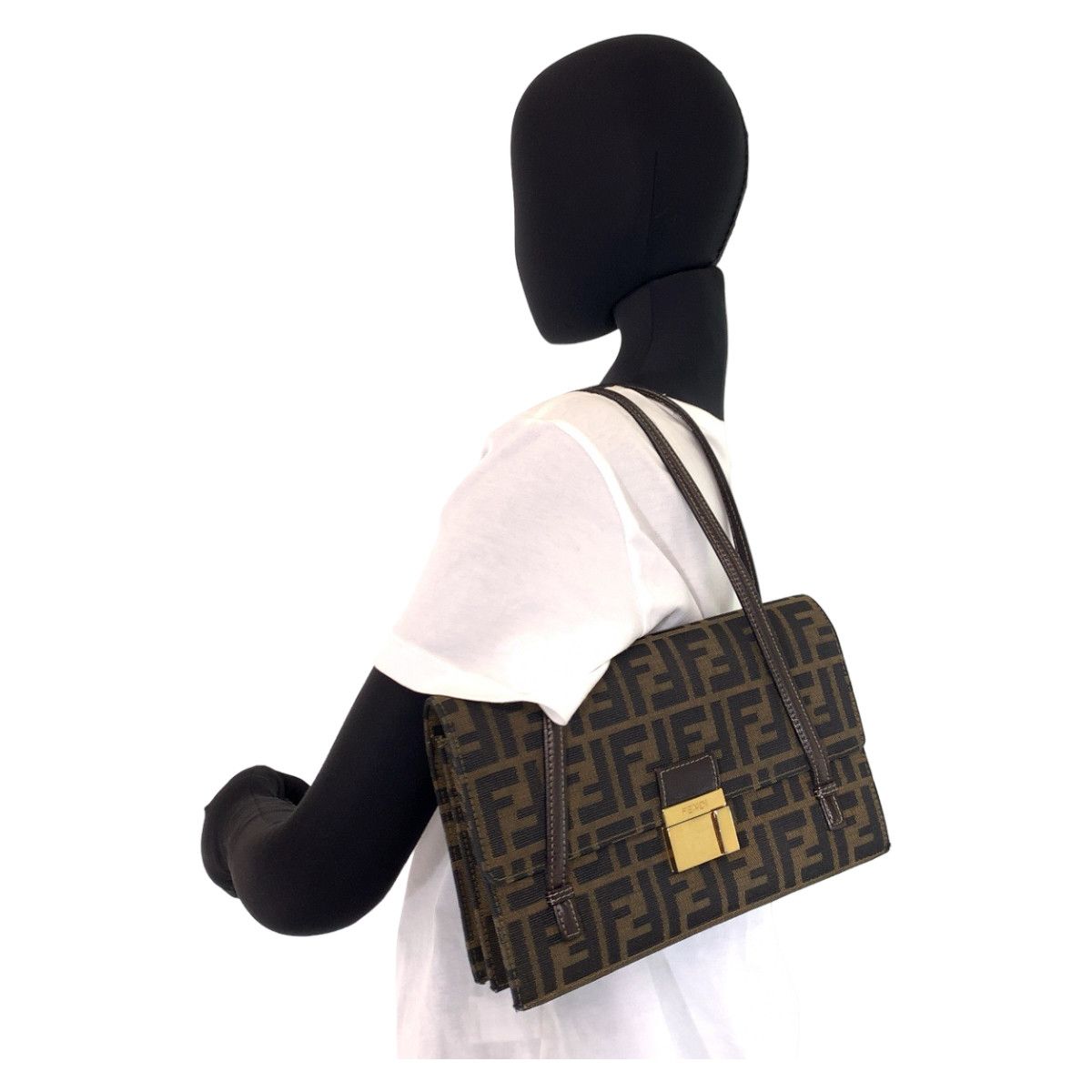 Fendi Fendi Fendi Vintage Zucca Pattern Brown Canvas Shoulder Bag Handbag Canvas Handbag 404390 in Very Good Condition Size ONE SIZE - 5 Thumbnail