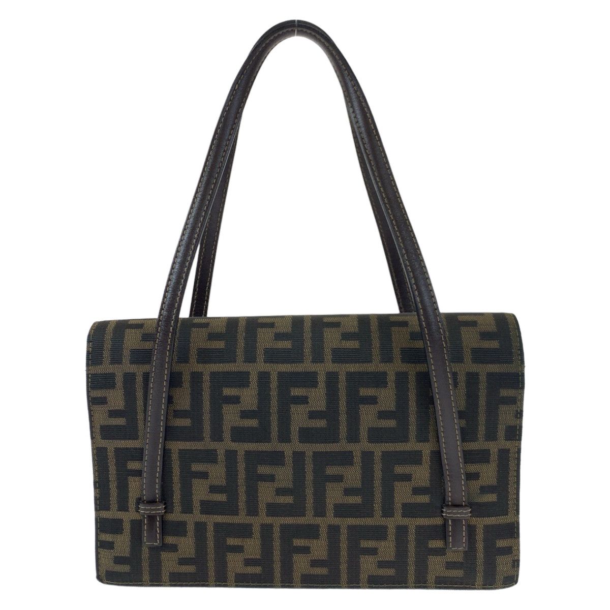 Fendi Fendi Fendi Vintage Zucca Pattern Brown Canvas Shoulder Bag Handbag Canvas Handbag 404390 in Very Good Condition Size ONE SIZE - 2 Thumbnail