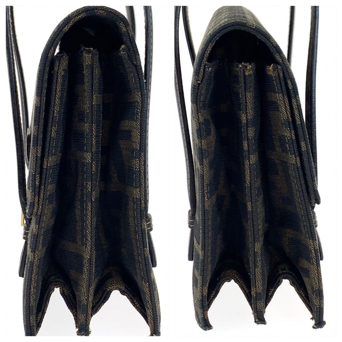 Fendi Fendi Fendi Vintage Zucca Pattern Brown Canvas Shoulder Bag Handbag Canvas Handbag 404390 in Very Good Condition Size ONE SIZE - 3 Thumbnail