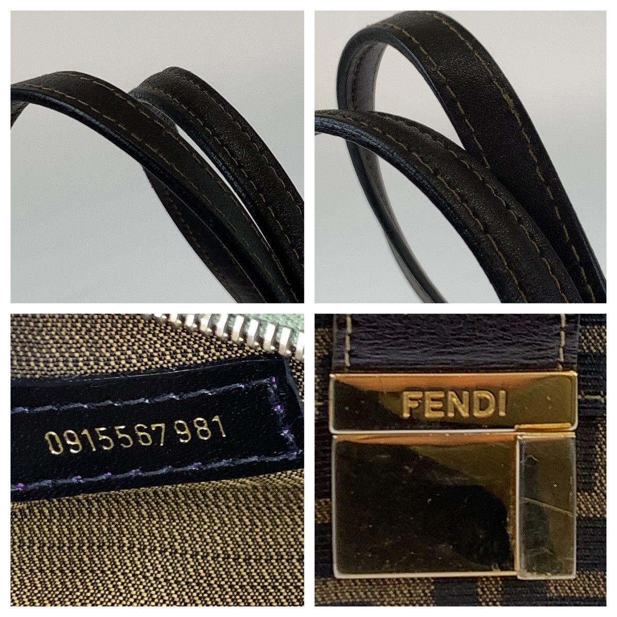 Fendi Fendi Fendi Vintage Zucca Pattern Brown Canvas Shoulder Bag Handbag Canvas Handbag 404390 in Very Good Condition Size ONE SIZE - 7 Thumbnail