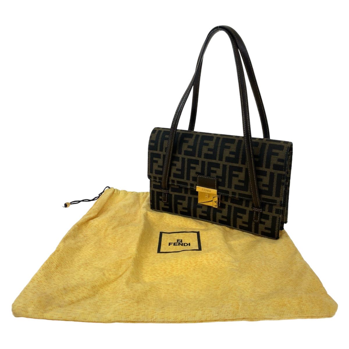 Fendi Fendi Fendi Vintage Zucca Pattern Brown Canvas Shoulder Bag Handbag Canvas Handbag 404390 in Very Good Condition Size ONE SIZE - 8 Thumbnail
