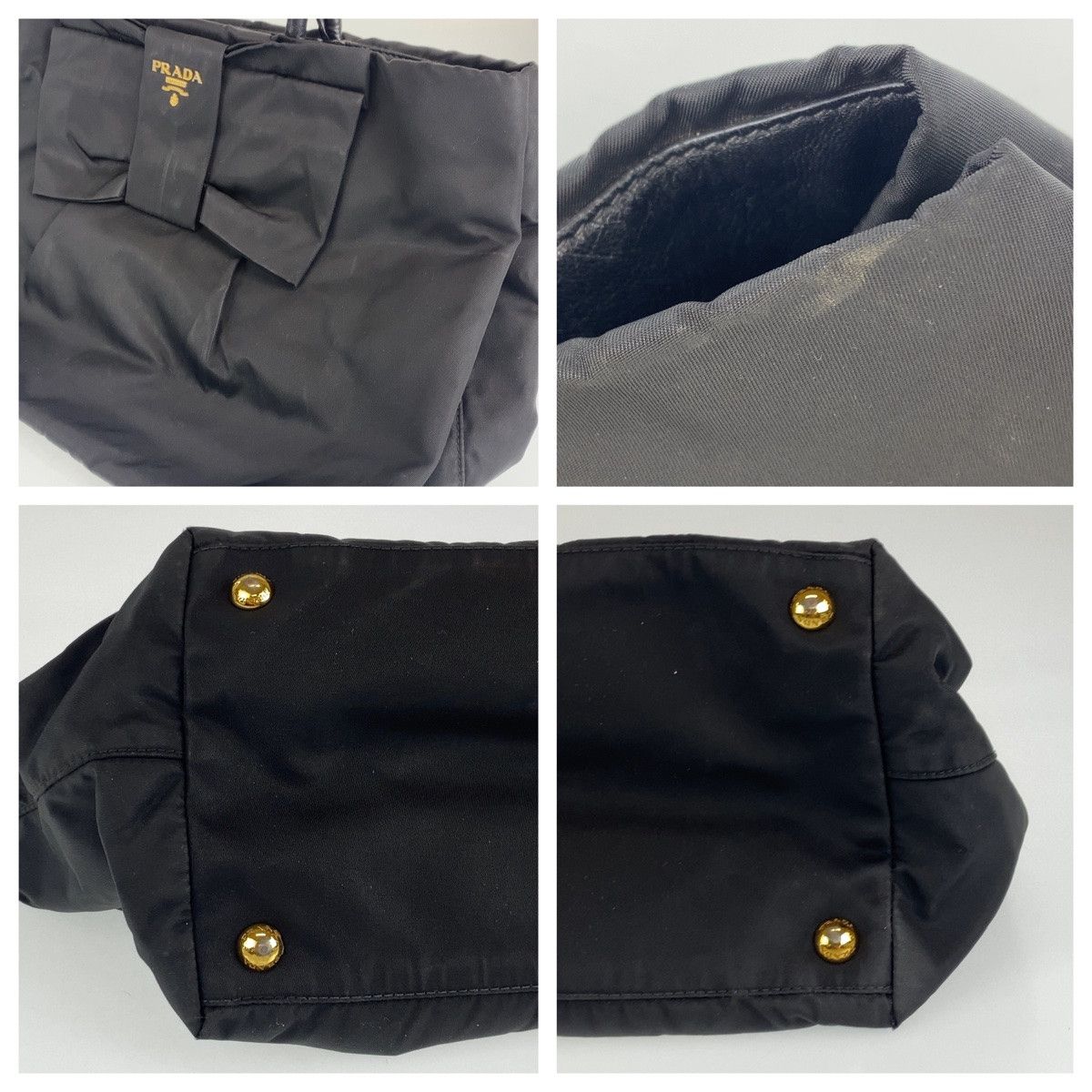 Prada Prada Prada Nylon Tessuto Ribbon Tote Bag BN1601 Canvas Tote Bag BN1601 in Very Good Condition Size ONE SIZE - 4 Thumbnail