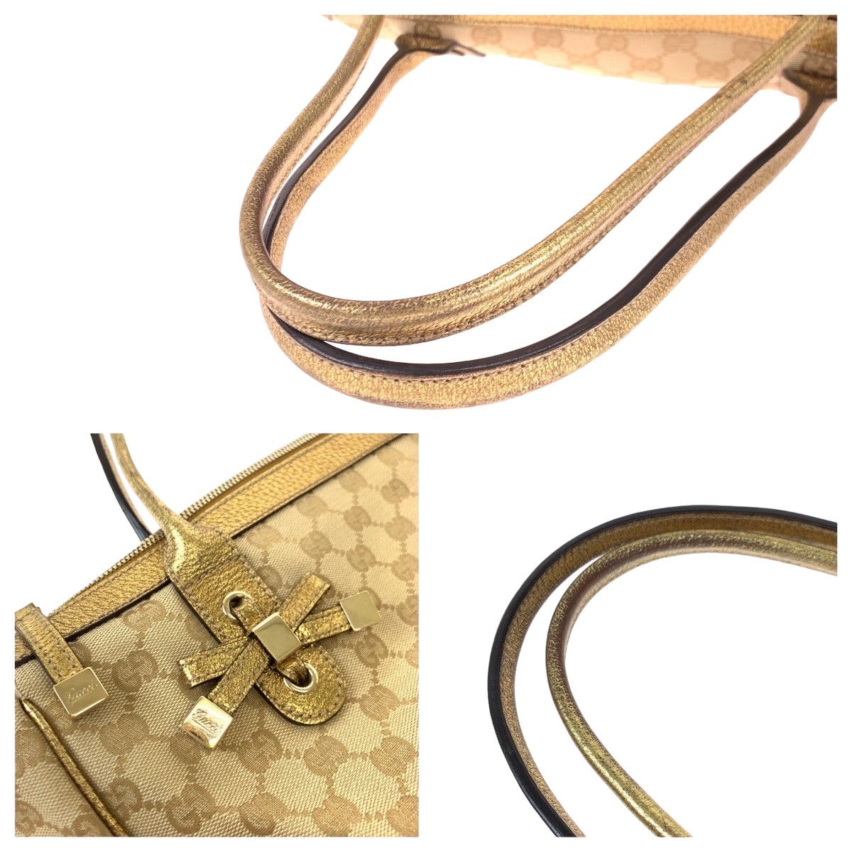 Gucci Gucci Gucci Princy GG Canvas/Leather Shoulder Tote Bag 177052 Canvas Tote Bag 177052 in Very Good Condition Size ONE SIZE - 5 Thumbnail