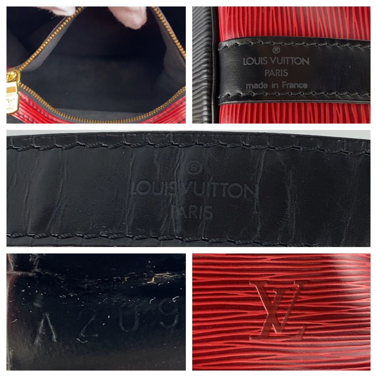 Louis Vuitton Louis Vuitton Louis Vuitton Epi Noe Shoulder Bag Red Black Leather Shoulder Bag M44172 Size ONE SIZE - 4 Thumbnail
