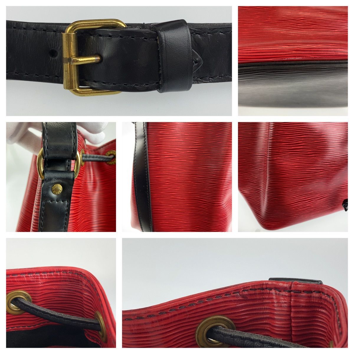 Louis Vuitton Louis Vuitton Louis Vuitton Epi Noe Shoulder Bag Red Black Leather Shoulder Bag M44172 Size ONE SIZE - 5 Thumbnail