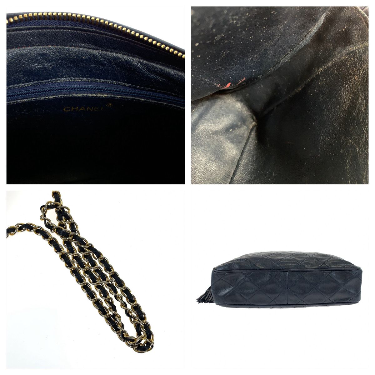 Chanel Chanel Chanel Vintage Lambskin Matelasse Tassel Shoulder Bag Leather Crossbody Bag 086**** Size ONE SIZE - 6 Thumbnail