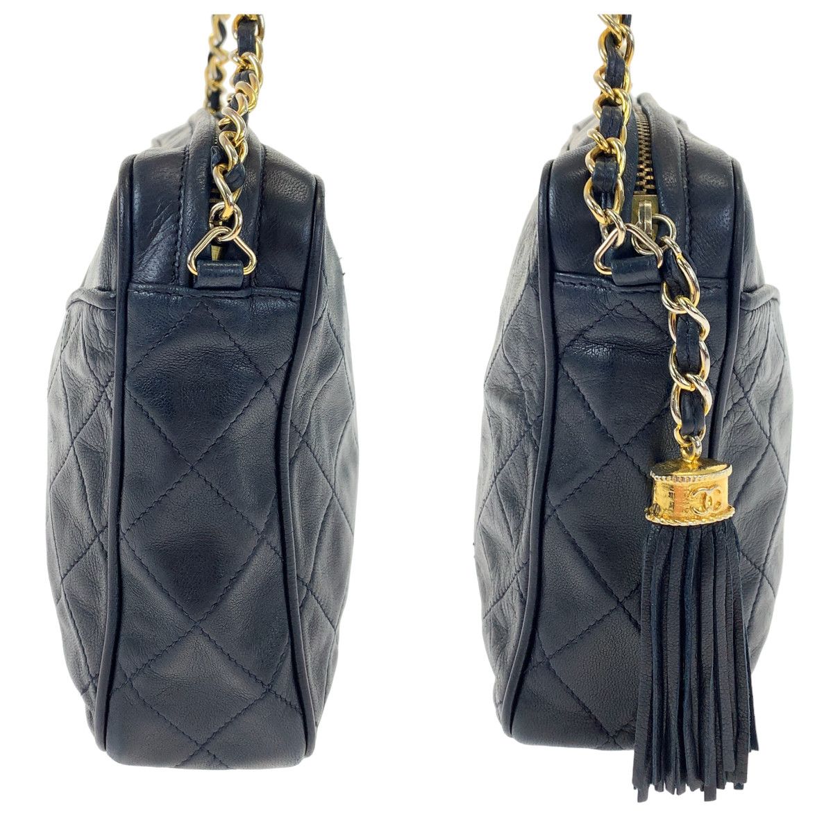 Chanel Chanel Chanel Vintage Lambskin Matelasse Tassel Shoulder Bag Leather Crossbody Bag 086**** Size ONE SIZE - 8 Thumbnail