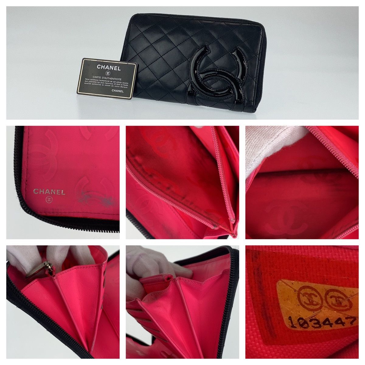 Chanel Chanel Chanel Vintage Cambon Line Lambskin Long Wallet Leather Long Wallet 404331 in Very Good Condition Size ONE SIZE - 6 Thumbnail