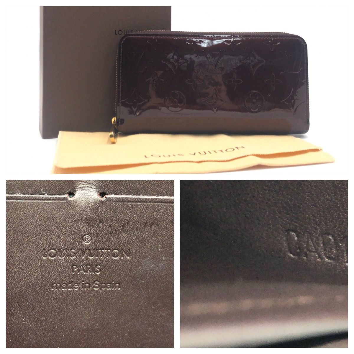 Louis Vuitton Louis Vuitton Louis Vuitton Patent Leather Zippy Wallet M93522 Leather Long Wallet M93522 Size ONE SIZE - 4 Thumbnail