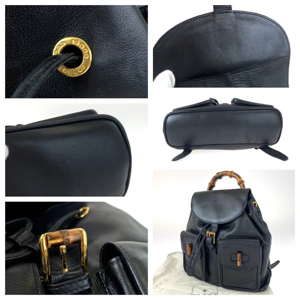 Gucci Gucci Gucci Vintage Bamboo Leather Backpack 003580016 Leather Backpack 003580016 in Very Good Condition Size ONE SIZE - 6 Thumbnail