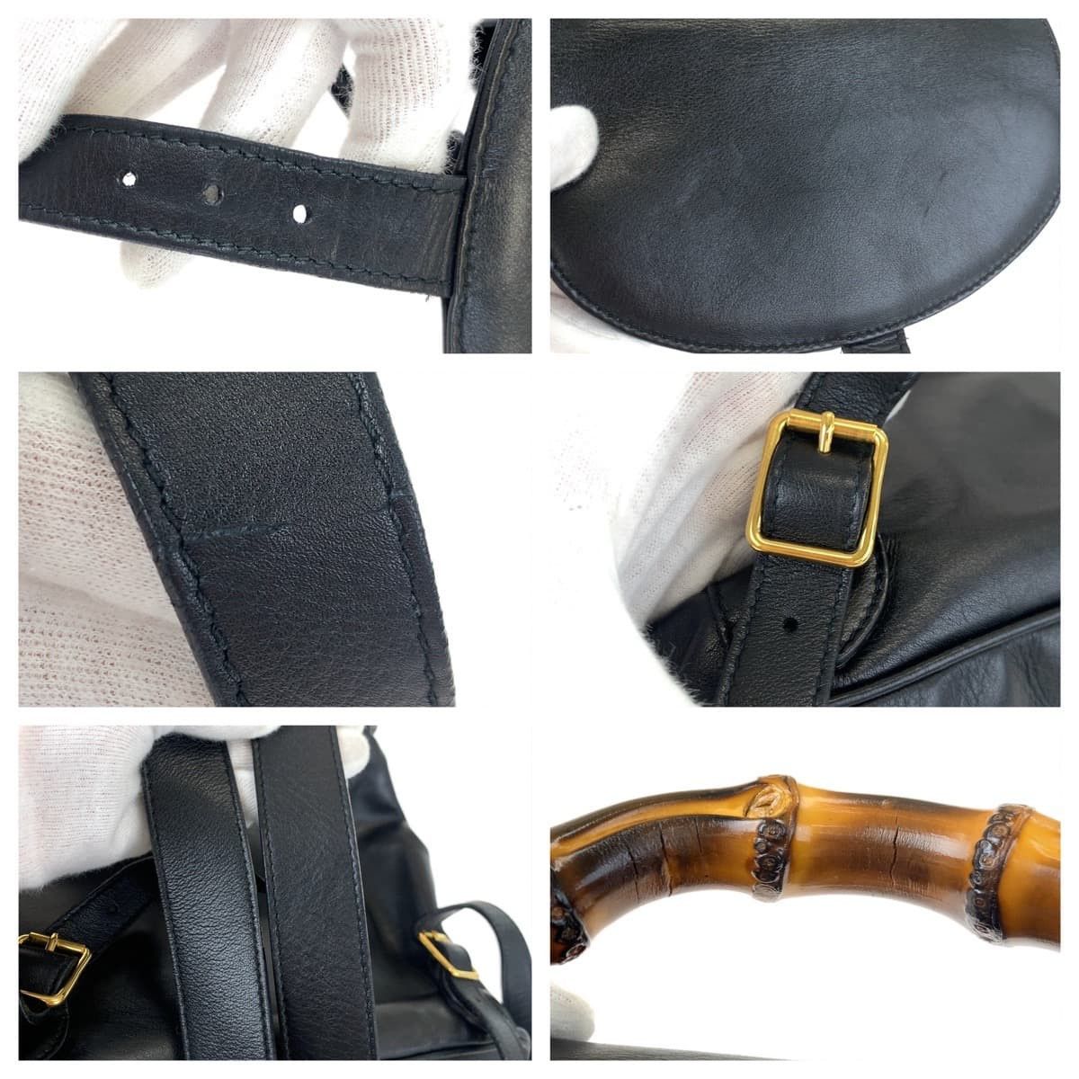 Gucci Gucci Gucci Vintage Bamboo Leather Backpack 003580016 Leather Backpack 003580016 in Very Good Condition Size ONE SIZE - 5 Thumbnail