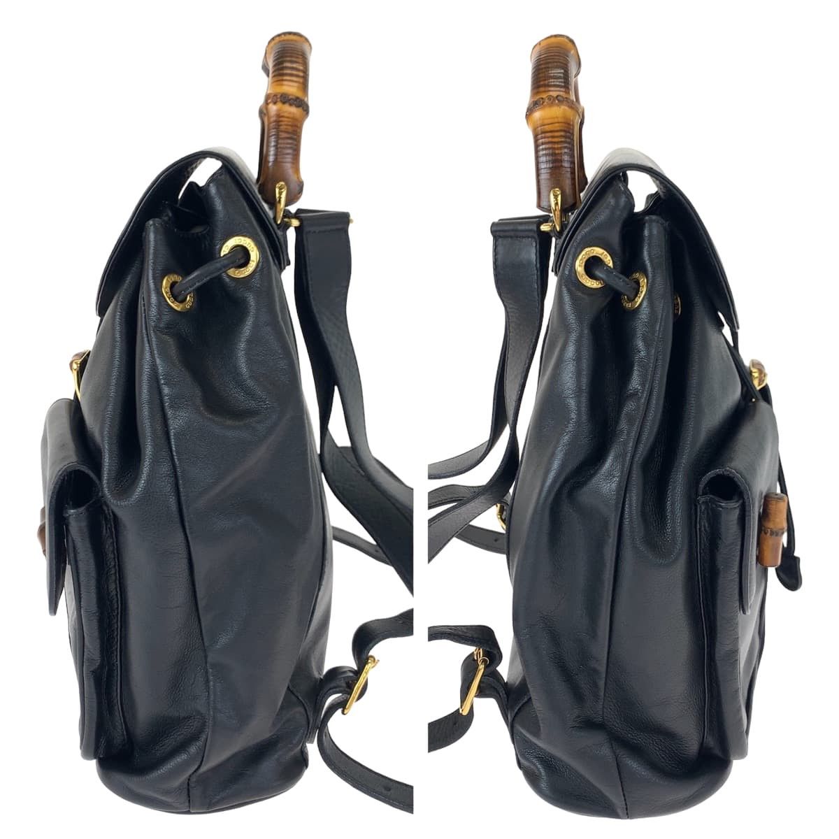 Gucci Gucci Gucci Vintage Bamboo Leather Backpack 003580016 Leather Backpack 003580016 in Very Good Condition Size ONE SIZE - 8 Thumbnail