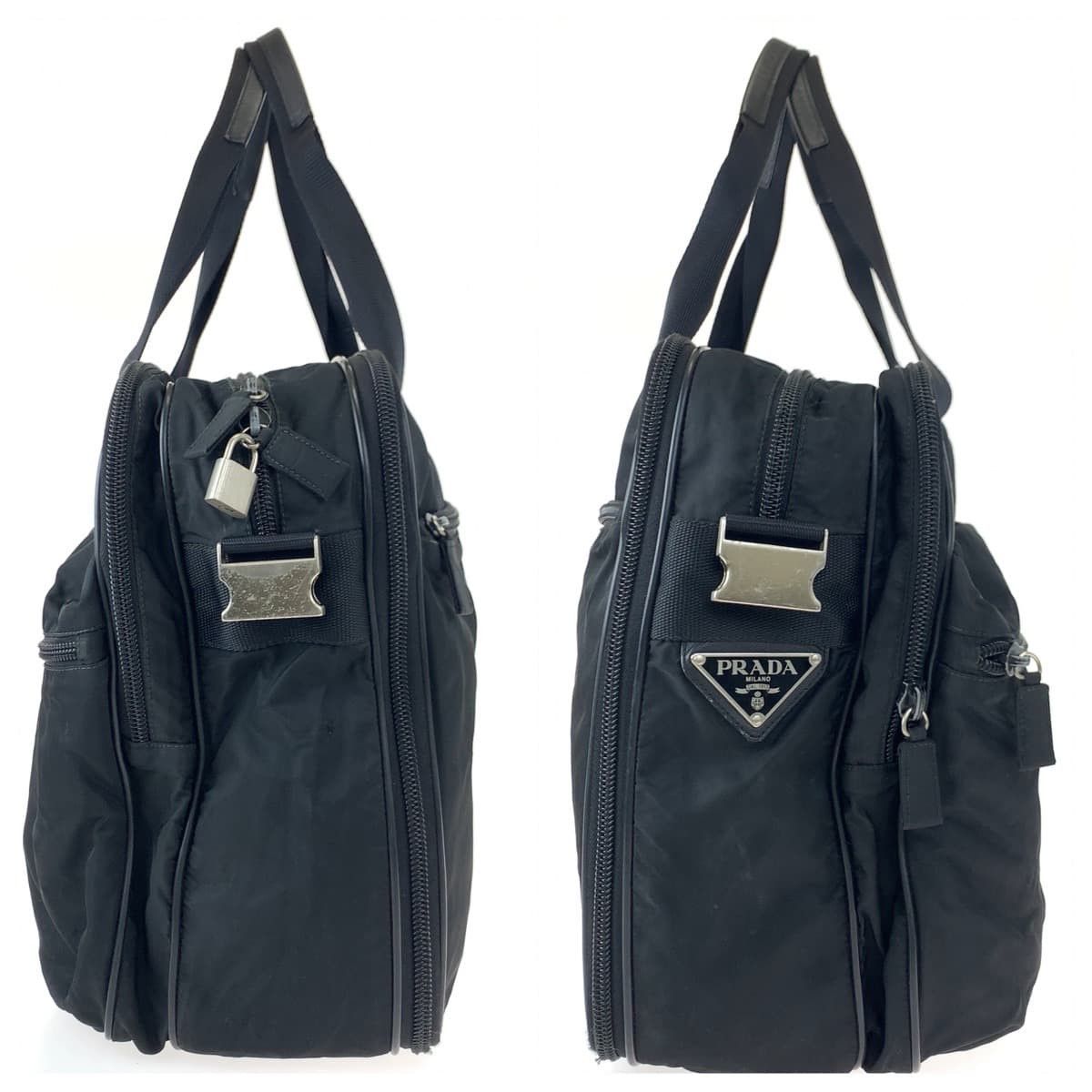 Prada Prada Prada Nylon Tessuto Logo Plate Briefcase 404878 Canvas Business Bag 404878 in Very Good Condition Size ONE SIZE - 8 Thumbnail