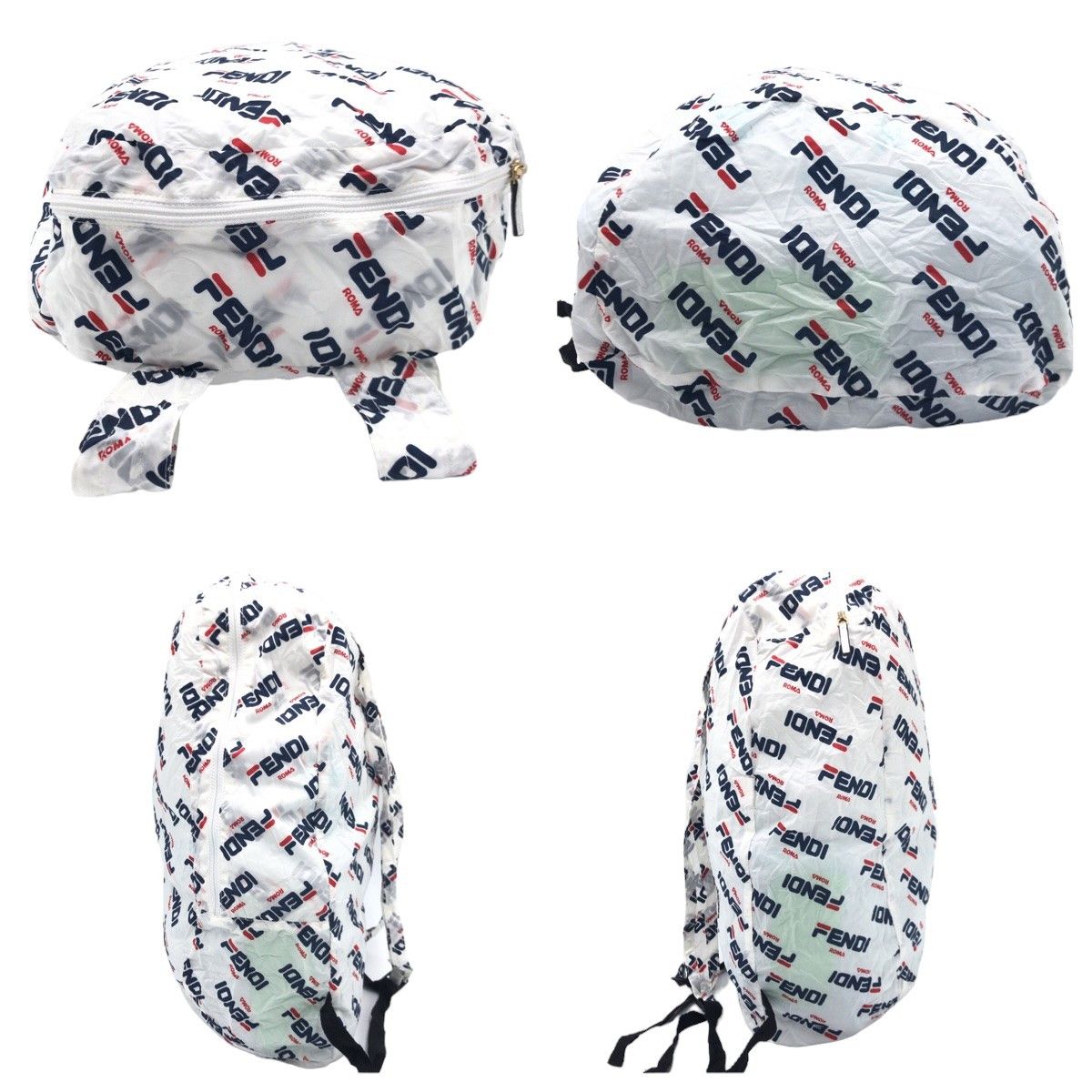 Fendi Fendi Fendi Nylon Backpack with Pouch, Unisex, White, FENDI FILA Collaboration Canvas Backpack 405209 in Very Good Condition Size ONE SIZE - 4 Thumbnail