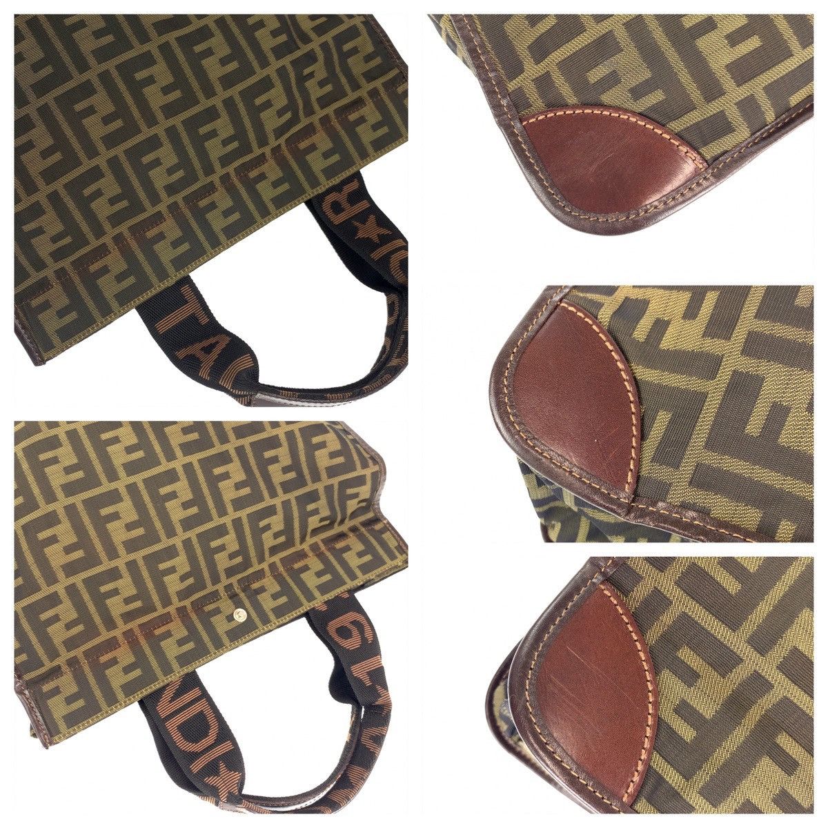 Fendi Fendi Fendi Zucca Canvas/Leather Tote Bag Canvas Tote Bag 24542655599 in Very Good Condition Size ONE SIZE - 5 Thumbnail