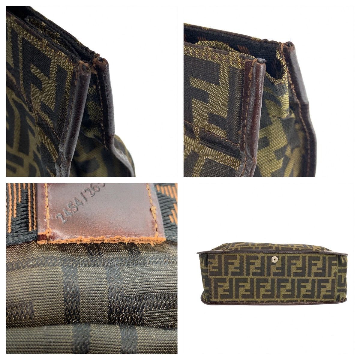 Fendi Fendi Fendi Zucca Canvas/Leather Tote Bag Canvas Tote Bag 24542655599 in Very Good Condition Size ONE SIZE - 6 Thumbnail