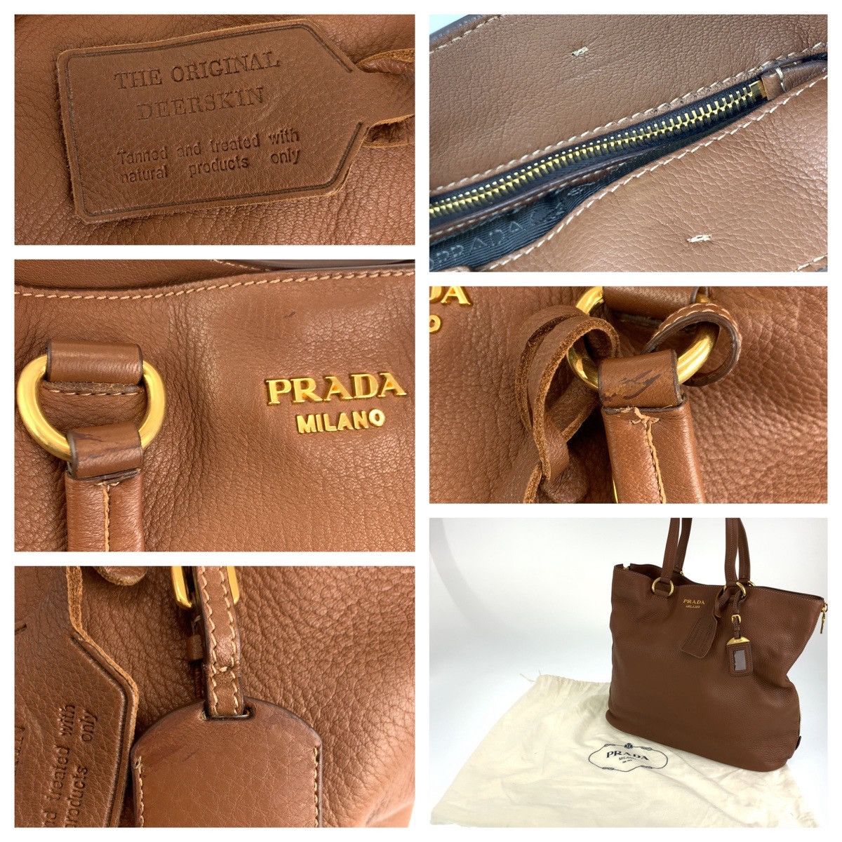 Prada Prada Prada VITELLO DAINO Leather Tote Bag BR4385 Leather Tote Bag BR4385 in Very Good Condition Size ONE SIZE - 5 Thumbnail