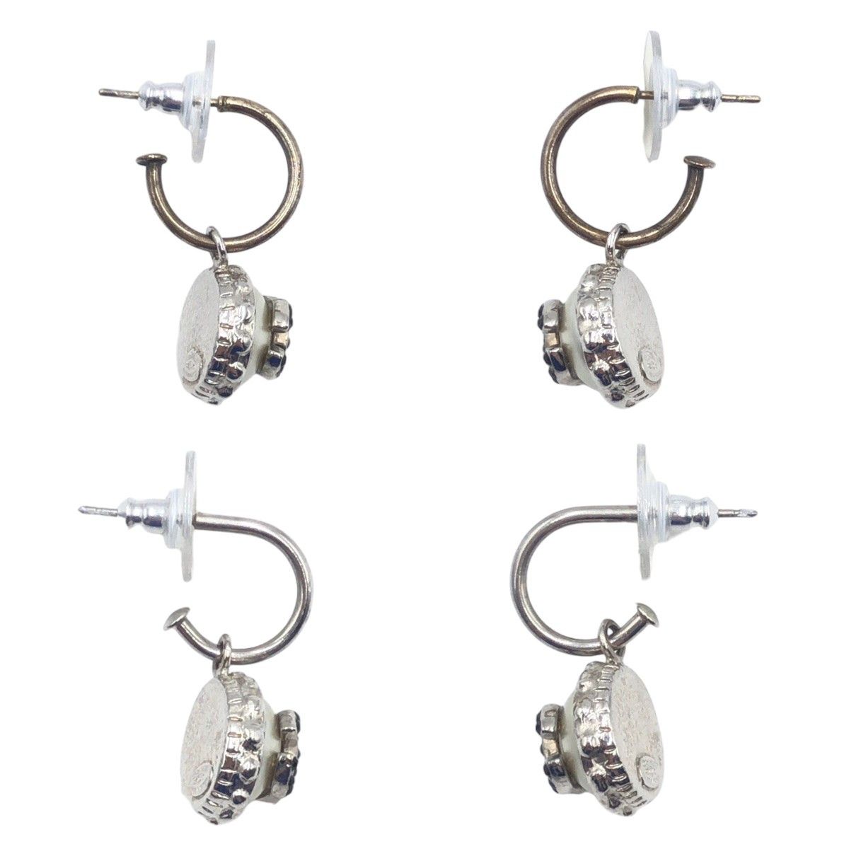 Chanel Chanel Chanel Rhinestone Coco Mark Faux Pearl Silver Metal Earrings Metal Earrings 405346 in Very Good Condition Size ONE SIZE - 6 Thumbnail