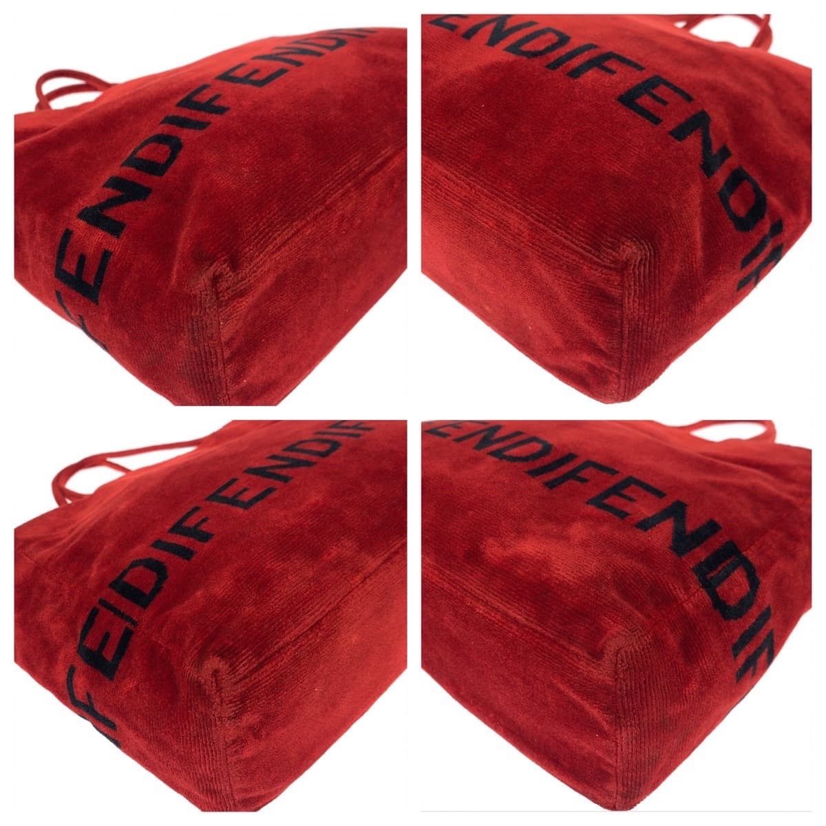 Fendi Fendi Fendi Vintage Red Corduroy Tote Bag 405454 Canvas Tote Bag 405454 in Very Good Condition Size ONE SIZE - 3 Thumbnail