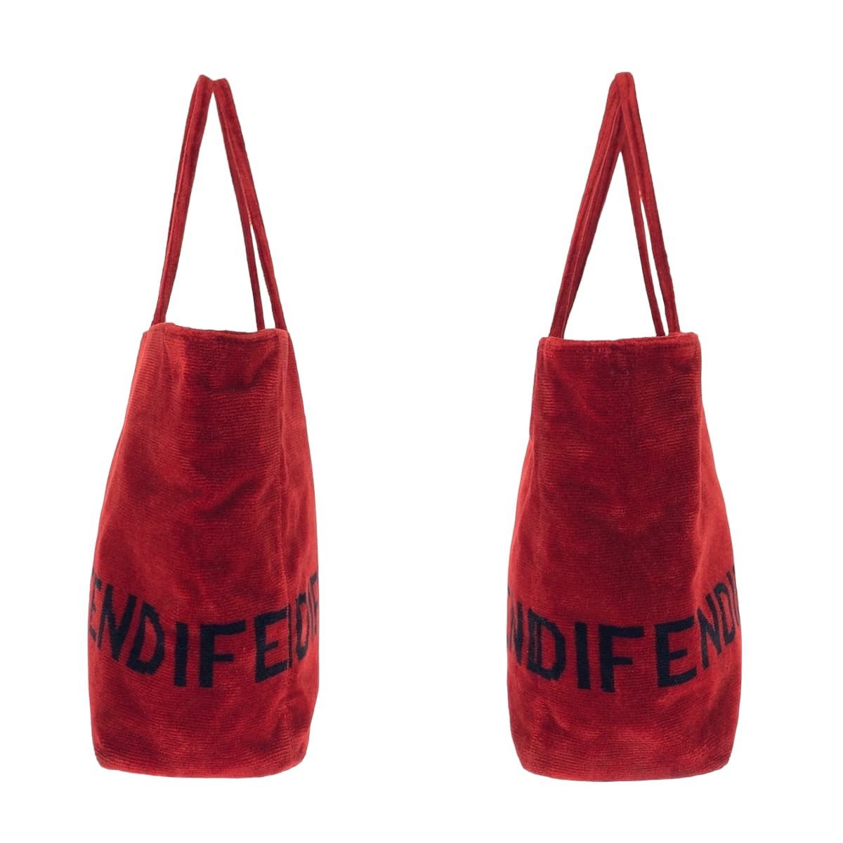 Fendi Fendi Fendi Vintage Red Corduroy Tote Bag 405454 Canvas Tote Bag 405454 in Very Good Condition Size ONE SIZE - 7 Thumbnail