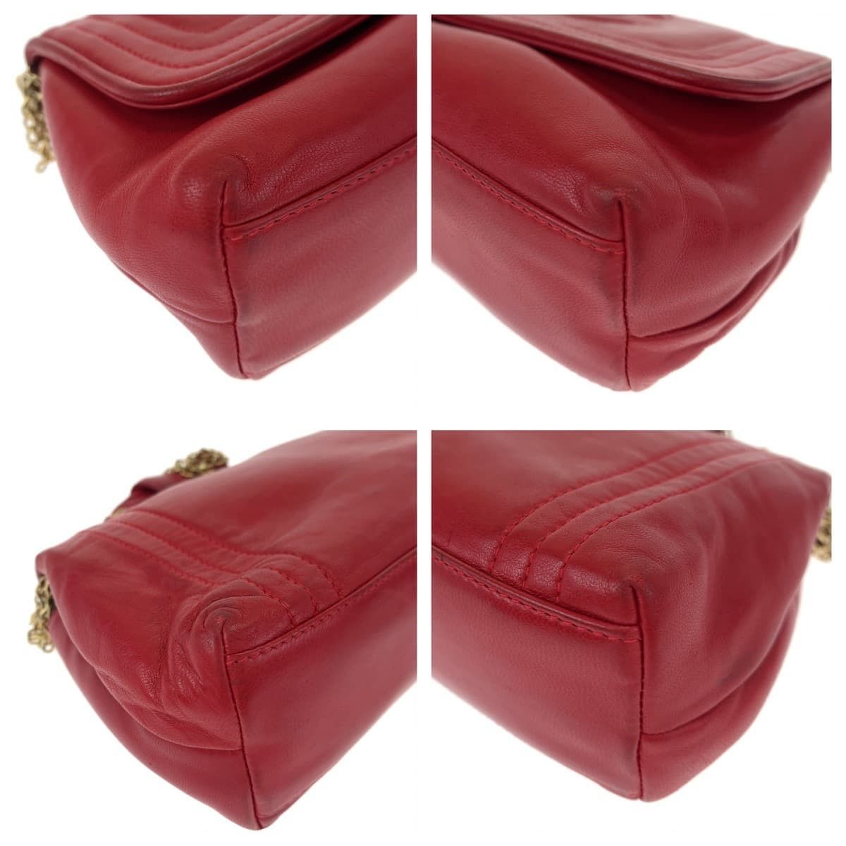 Chanel Chanel Chanel Vintage Mademoiselle Red Lambskin Shoulder Bag Leather Crossbody Bag 405453 in Very Good Condition Size ONE SIZE - 4 Thumbnail