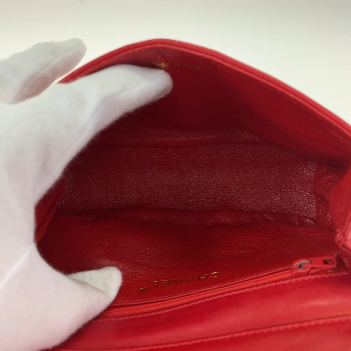 Chanel Chanel Chanel Vintage Mademoiselle Red Lambskin Shoulder Bag Leather Crossbody Bag 405453 in Very Good Condition Size ONE SIZE - 9 Thumbnail