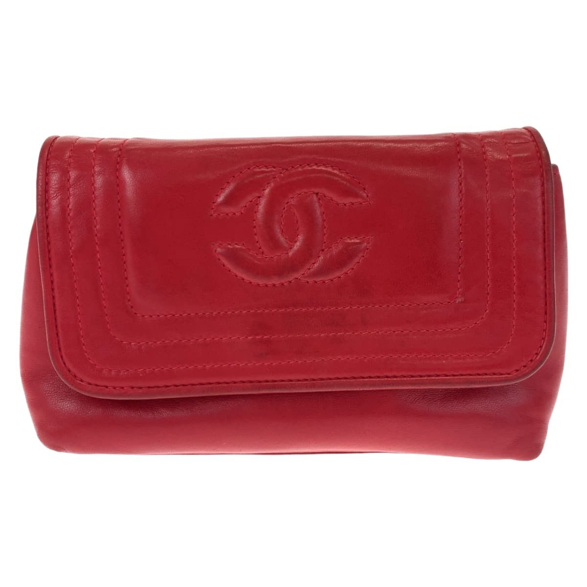 Chanel Chanel Chanel Vintage Mademoiselle Red Lambskin Shoulder Bag Leather Crossbody Bag 405453 in Very Good Condition Size ONE SIZE - 2 Thumbnail
