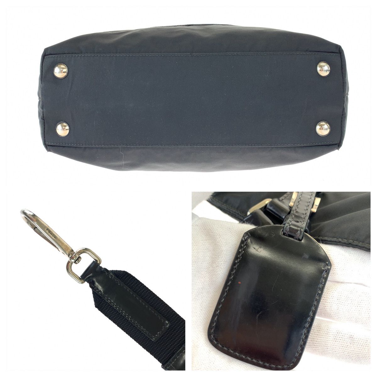 Prada Prada Prada Nylon Tessuto Logo Embossed 2-Way Handbag Canvas Handbag in Very Good Condition Size ONE SIZE - 6 Thumbnail