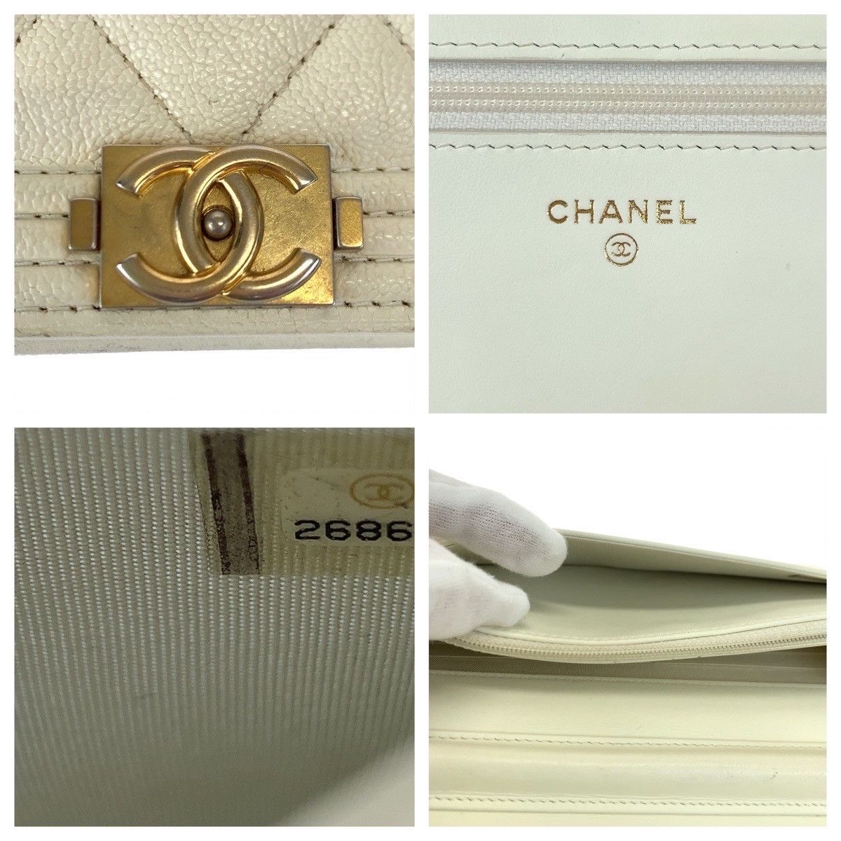 Chanel Chanel Chanel Caviar Skin Boy Chanel Matelasse Chain Wallet Shoulder Bag 405526 Leather Crossbody Bag 405526 in Very Good Condition Size ONE SIZE - 4 Thumbnail