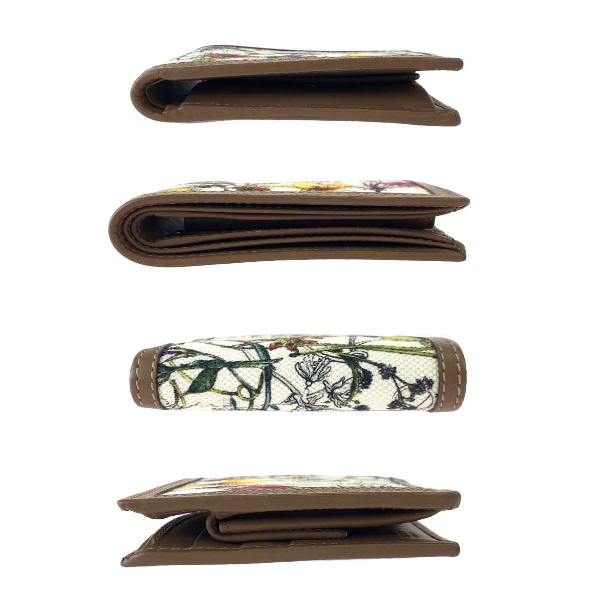 Gucci Gucci Gucci Flora Mini Infinity Canvas/Leather Compact Wallet Canvas Short Wallet 237359 in Great Condition Size ONE SIZE - 8 Thumbnail
