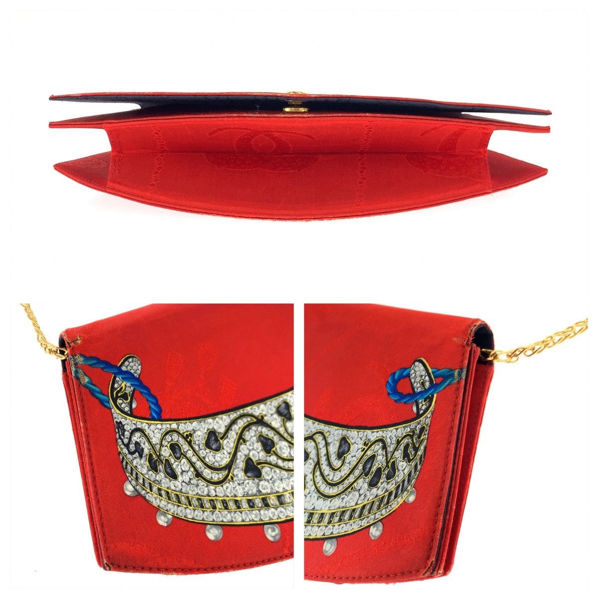 Cartier Cartier Cartier Vintage Silk Jewelry Pattern Chain Shoulder Bag Canvas Crossbody Bag in Very Good Condition Size ONE SIZE - 5 Thumbnail