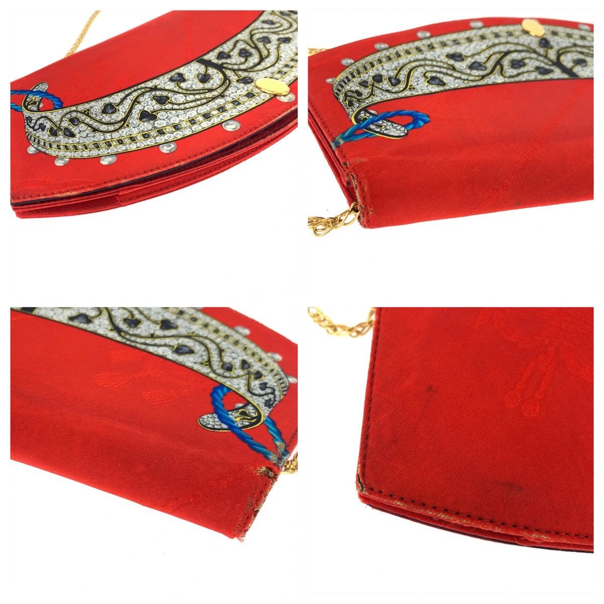 Cartier Cartier Cartier Vintage Silk Jewelry Pattern Chain Shoulder Bag Canvas Crossbody Bag in Very Good Condition Size ONE SIZE - 6 Thumbnail
