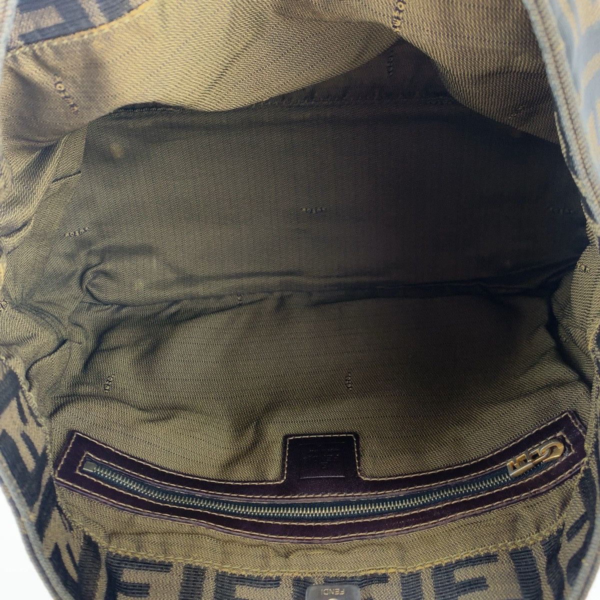Fendi Fendi Fendi Zucca Canvas Leather Tote Handbag Canvas Tote Bag in Very Good Condition Size ONE SIZE - 10 Thumbnail