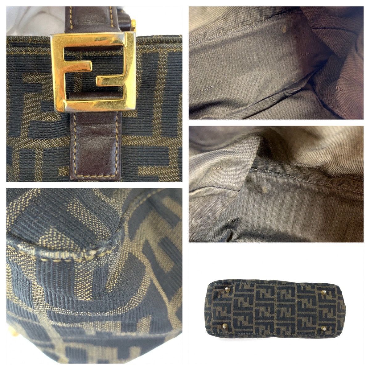 Fendi Fendi Fendi Zucca Canvas Leather Tote Handbag Canvas Tote Bag in Very Good Condition Size ONE SIZE - 7 Thumbnail