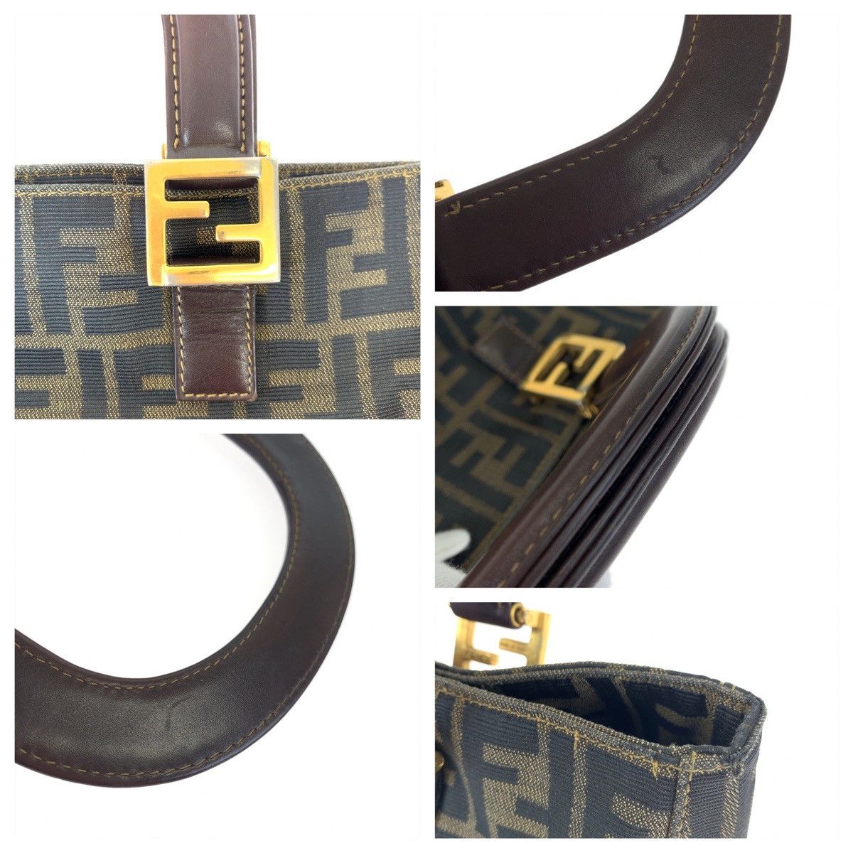 Fendi Fendi Fendi Zucca Canvas Leather Tote Handbag Canvas Tote Bag in Very Good Condition Size ONE SIZE - 6 Thumbnail