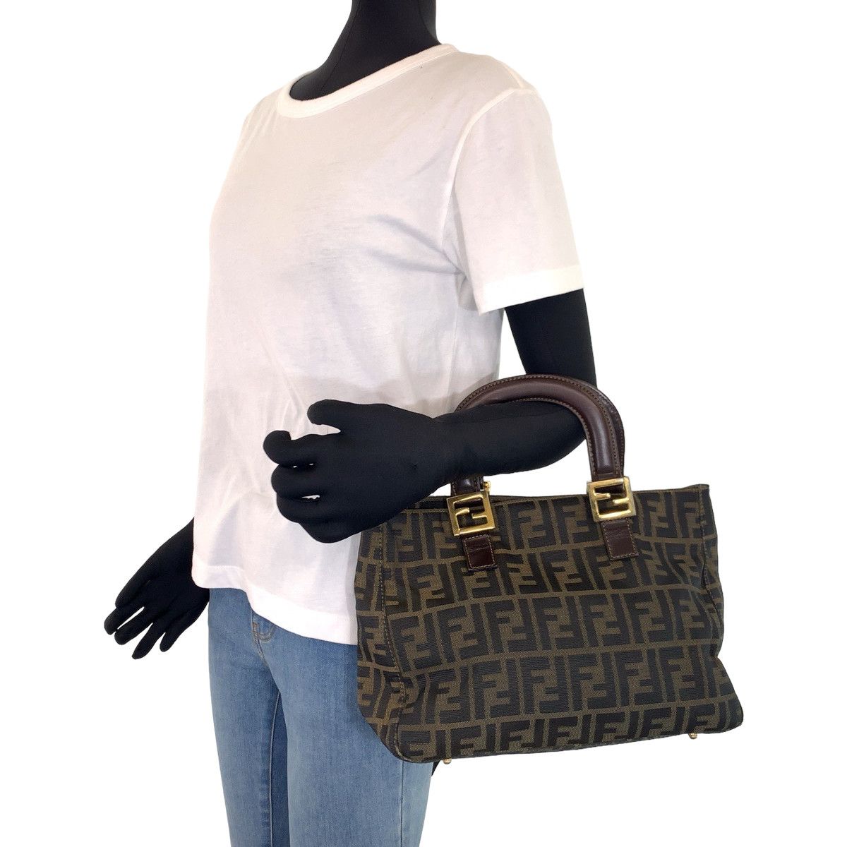Fendi Fendi Fendi Zucca Canvas Leather Tote Handbag Canvas Tote Bag in Very Good Condition Size ONE SIZE - 8 Thumbnail