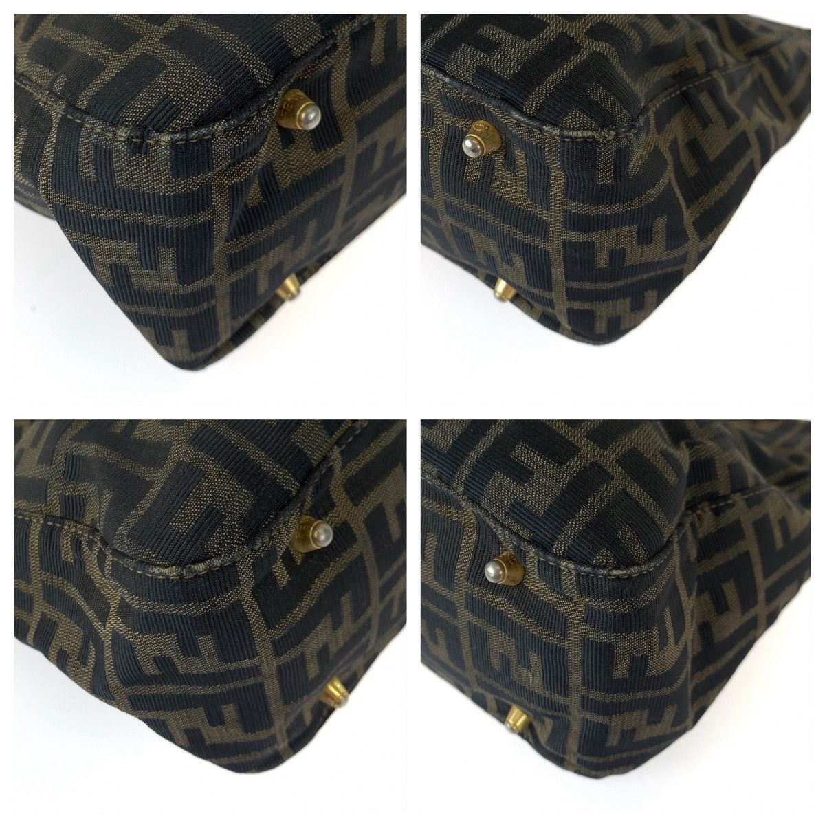Fendi Fendi Fendi Zucca Canvas Leather Tote Handbag Canvas Tote Bag in Very Good Condition Size ONE SIZE - 4 Thumbnail
