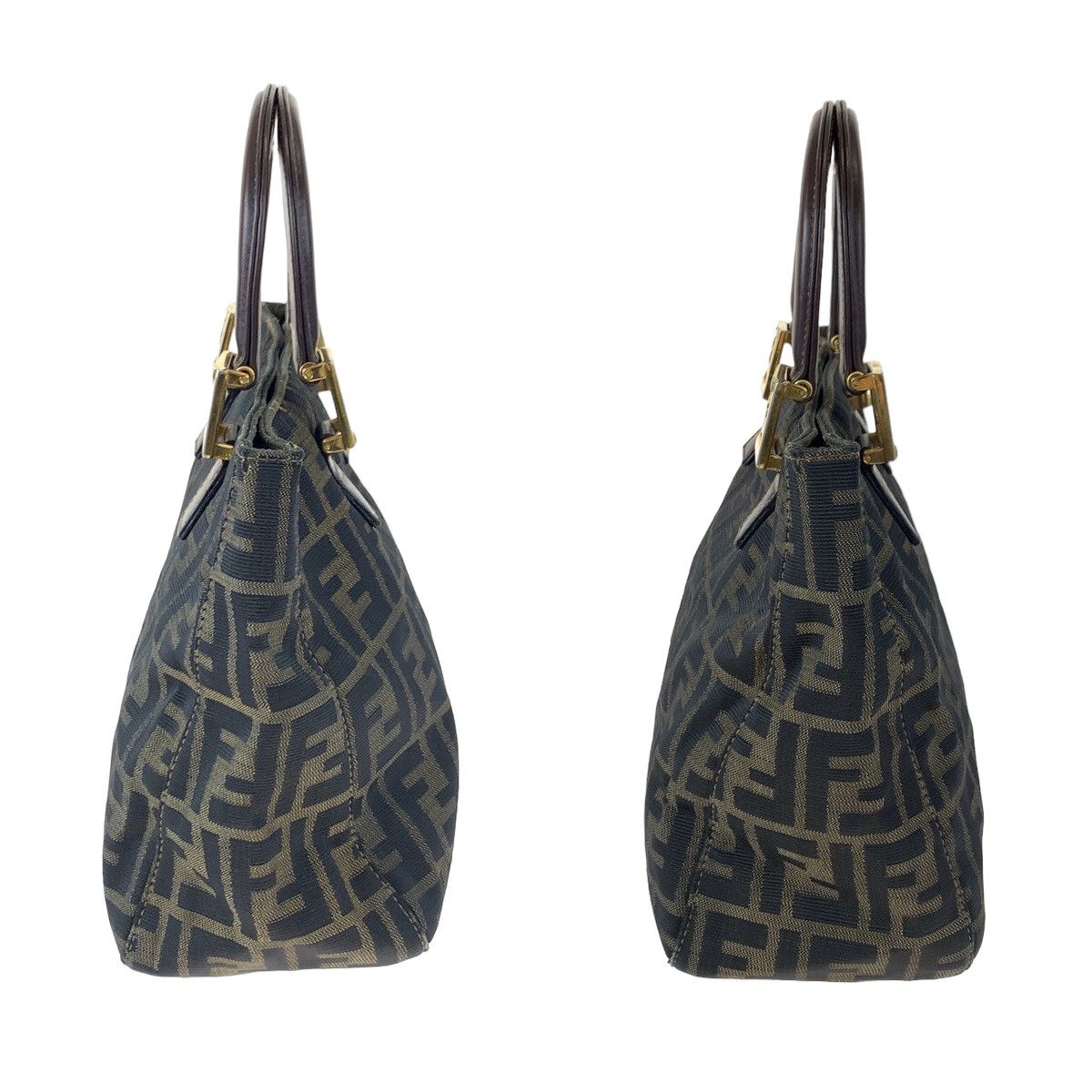 Fendi Fendi Fendi Zucca Canvas Leather Tote Handbag Canvas Tote Bag in Very Good Condition Size ONE SIZE - 9 Thumbnail