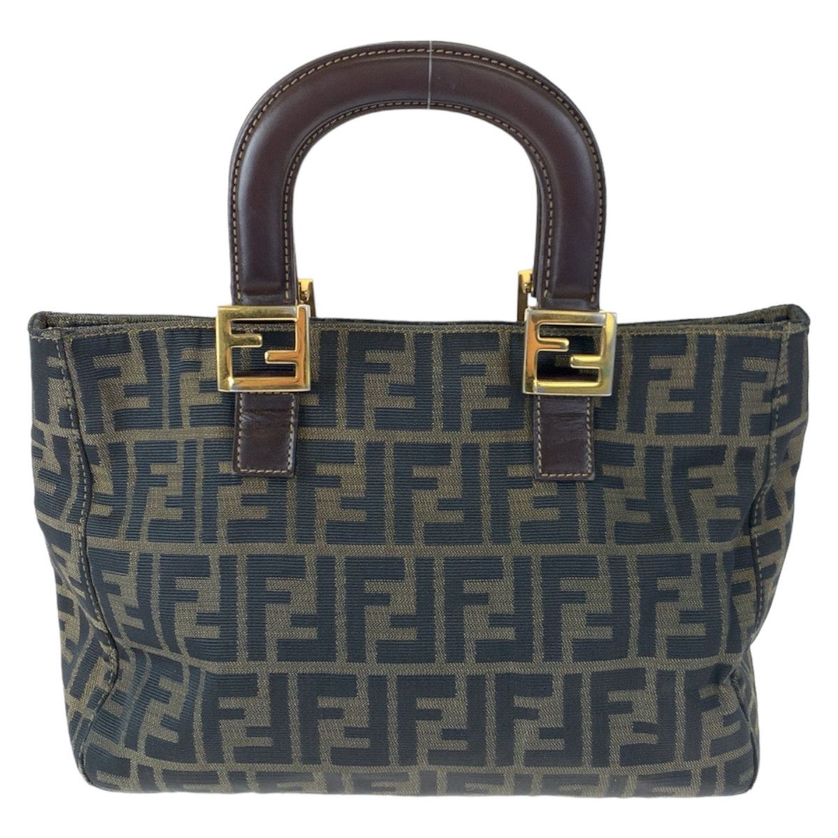 Fendi Fendi Fendi Zucca Canvas Leather Tote Handbag Canvas Tote Bag in Very Good Condition Size ONE SIZE - 3 Thumbnail