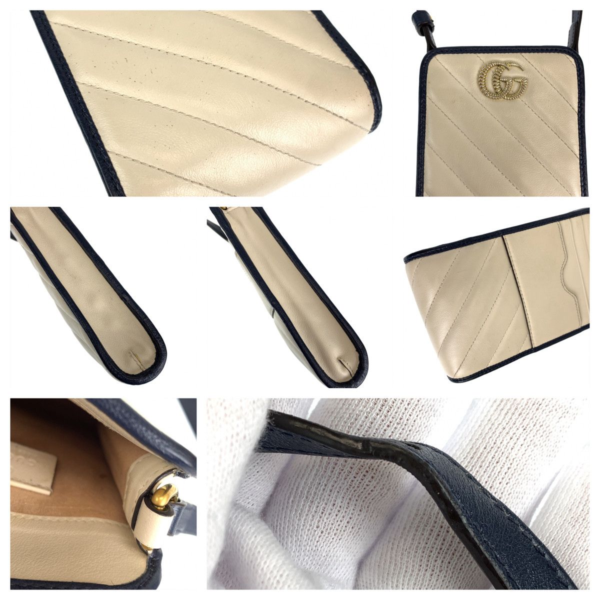 Gucci Gucci Gucci Leather GG Marmont Shoulder Bag Phone Case Leather Crossbody Bag 627369 in Very Good Condition Size ONE SIZE - 5 Thumbnail